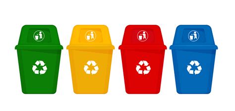 Color trash and garbage separation Is a recycle and environmentally ...