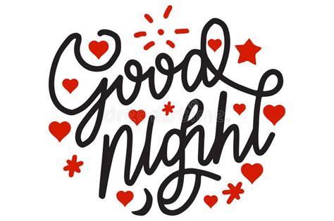 Handwritten Good Night Text Vector Illustration Stock Vector ...