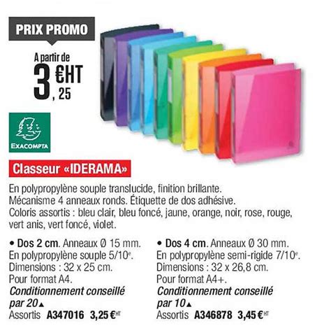 Promo Classeur Iderama Exacompta Chez Calipage ICatalogue Fr