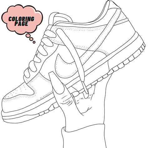 Sneaker Coloring Page Etsy Israel