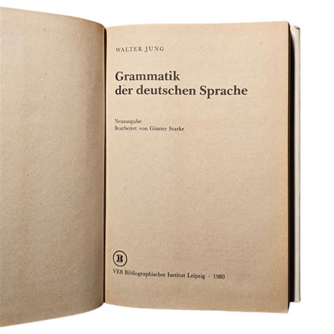 Walter Jung Grammatik Der Deutschen Sprache Walter Jung EBay