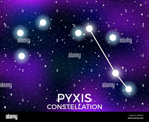 Pyxis Constelación Noche Estrellada Cluster De Estrellas Y Galaxias