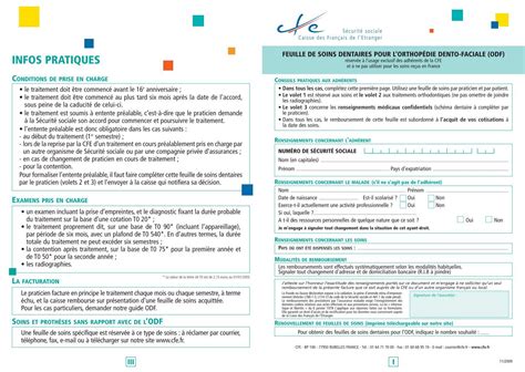 Cfe Feuille De Soins Dentaires