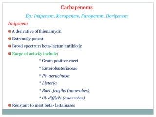 Monobactams And Carbapenems Ppt