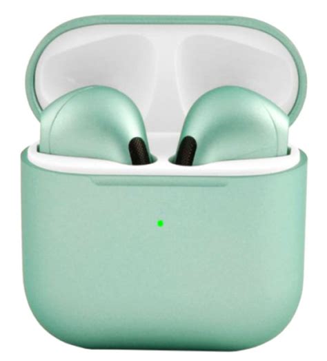 Беспроводные наушники блютус с микрофоном в кейсе Pro 4 TWS Зелёный ...