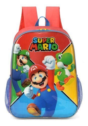 Mochila Costas Infantil Original Super Mario Bros Luxcel Mochila