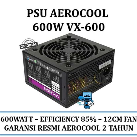 Promo PSU Aerocool 600W VX-600 - Efficiency Up To 85% - Most Valued ...
