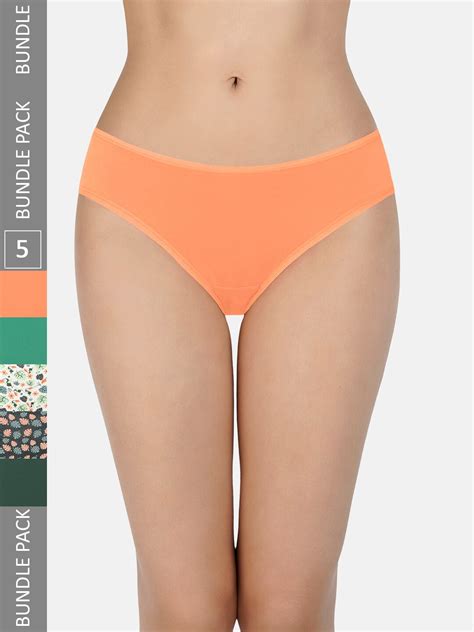 Buy Amante Women Pack Of Assorted Low Rise Cotton Bikini Briefs