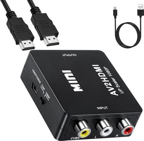 Aolirot Rca To Hdmi Converter 1080p Mini Rca Composite Cvbs Video Audio Supporting