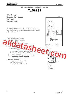 TLP666J 데이터시트 PDF Toshiba Semiconductor