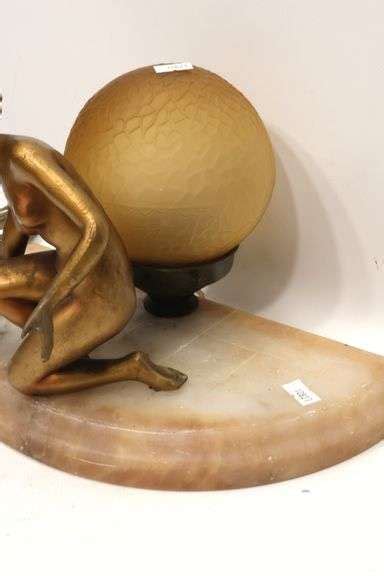 Art Deco Bronzed Spelter Nude And Marble Clock Dixon S Auction At Crumpton