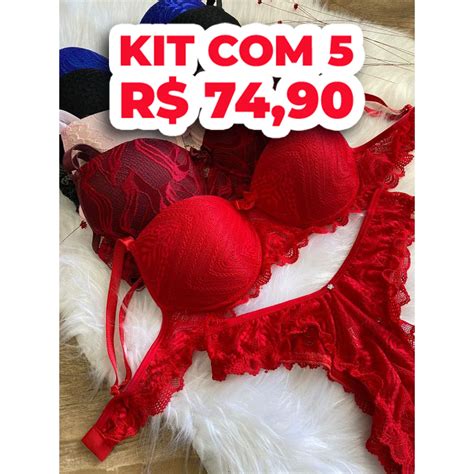 Kit Lingeries Renda Bojo Sutian Calcinha Lingerie Sexy Feminina Rendada Lua De Mel Lingerie