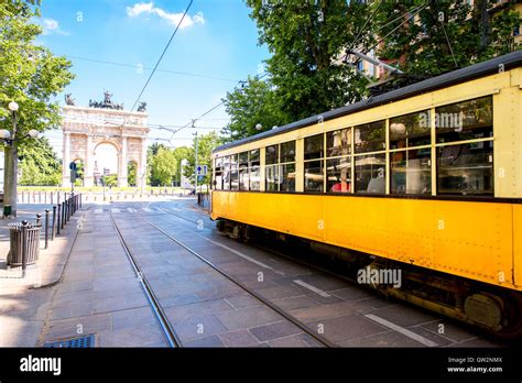 Milan Street View Stock Photo Alamy