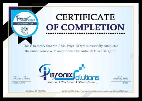 AutoCAD Civil 3D Free Certificate | Free Certification | AutoCAD Quiz ...