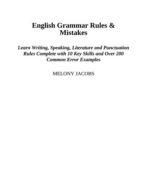 Solution English Grammar Rules Mistakes Learn All Of The Essentials Writing Speaking Literature