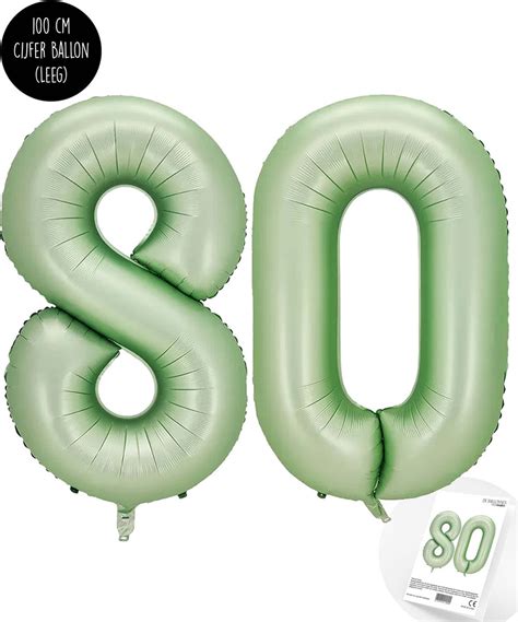 Cijfer Helium Folie Ballon Xxl Jaar Cijfer Olive Groen Satijn Nude Bol