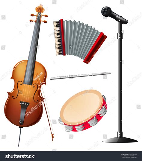 Different Types Musical Instruments Illustration Stock Vector Royalty Free 519908194