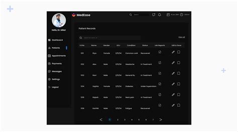 Patient Management Dashboard Web App Ui Design Behance