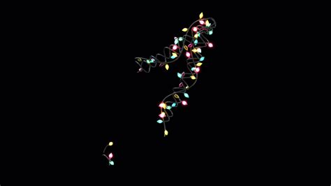 Growing Animated Blinking Christmas Lights Letters Typeface With Alpha