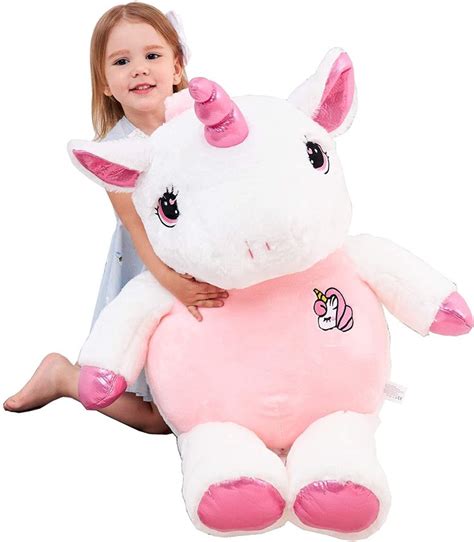 IKASA géant Peluche Licorne Jouet Peluche Animal Rose 78 cm Hello