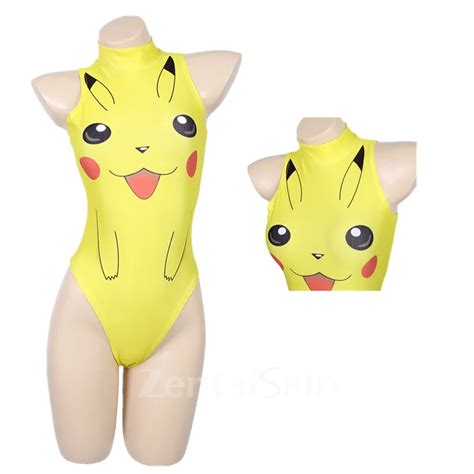 Anime Two Dimensional Pikachu Swimsuit Bikini Pikachu Swimsuit Anime Cosplay Zentai Skin Suit