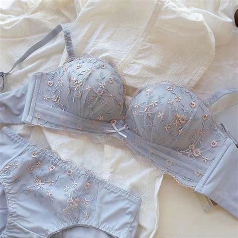 Underwear Set Lace Panties Push Up Bra Wireless Lingerie Small Chest Gathered Women S Embroidery