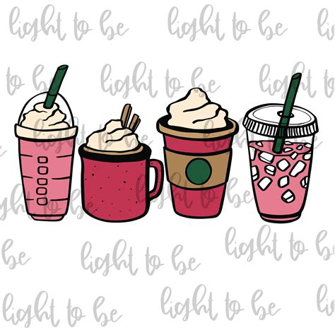 Hot Pink Coffee Lover SVG PNG Cute Funny Valentine Latte Iced Etsy