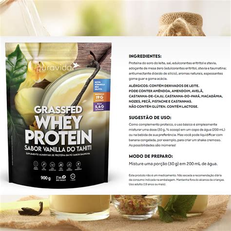 Grassfed Whey Protein Vanilla 900g Puravida