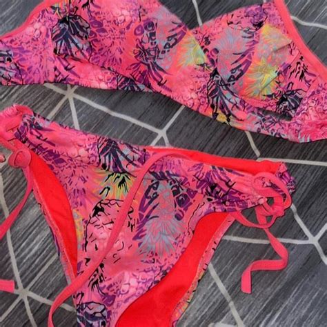 Tropical Bikini Set Uk Size Depop