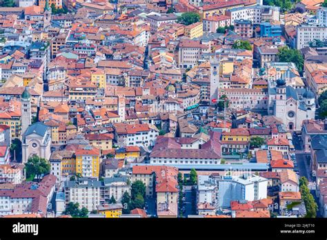 Aerial View Of The Italian City Trento Stock Photo Alamy