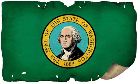 Washington State Flag On Old Paper Stock Image Image Of Politics