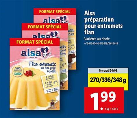 Promo Alsa Pr Paration Pour Entremets Flan Chez Lidl Icatalogue Fr