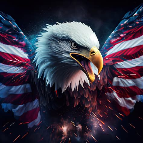 Premium Photo Eagle And Usa Flag National Poster American Bald Eagle