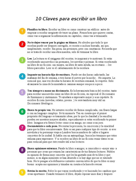 10 Claves para Escribir Un Libro | PDF | Libros | Novelas 