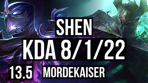 SHEN Vs MORDEKAISER TOP 8 1 22 800K Mastery KR Diamond 13 5