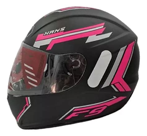 Capacete Fly F Hg Hans Preto Rosa Fosco