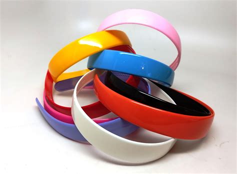 H025 - 10 pcs - Assortment of Plastic Headbands - 25mm (1" wide) - 38cm ...