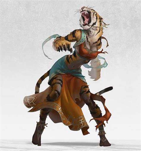 Female Tabaxi Monk Female Catfolk Sorcerer Pathfinder Pfrpg Dnd D