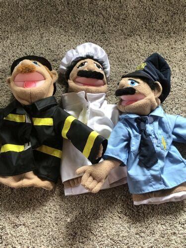 Melissa And Doug Puppets Police Officer Firefighter And Chef 2105524133