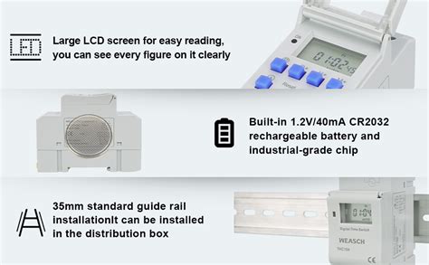 Amazon.com: Weasch Timer Switch, THC15A, DC/AC 24V 16Amp, Digital LCD ...