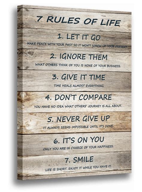 Paimuni Rules Of Life Motivational Wall Art Inspirational Quotes