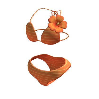 Bikini Naranja Con Hibisco Roblox