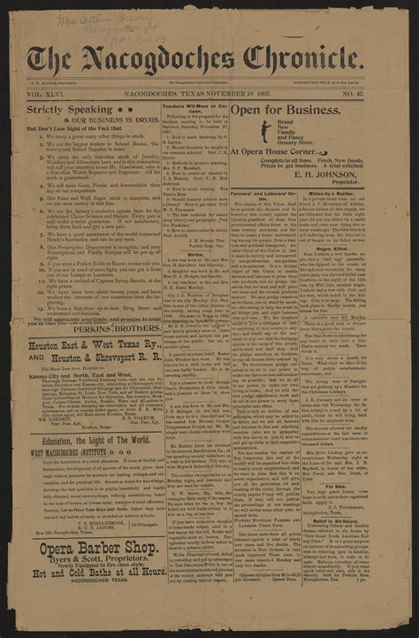 The Nacogdoches Chronicle. (Nacogdoches, Tex.), Vol. 46, No. 47, Ed. 1