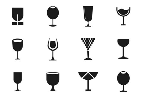 Set Of Wine Glass Vector Icon 13220852 Vector Art At Vecteezy