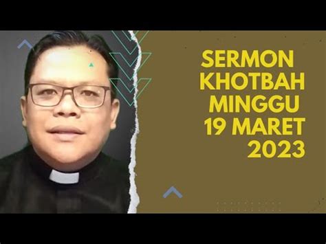 Sermon Khotbah Minggu Ini 19 Maret 2023 Matius 26 1 5 YouTube