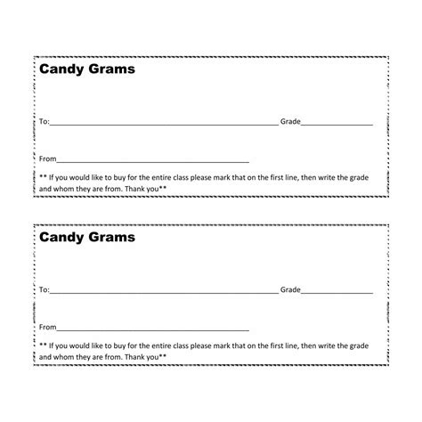 Printable Candy Gram Template