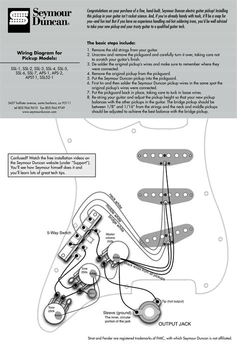 Pickup Wiring Diagrams Seymour Duncan - Wiring Diagram