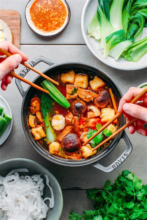 Spicy Vegan Hot Pot Full Of Plants