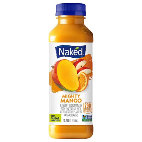 Pack Naked Juice Fruit Smoothie Blend Mighty Mango Flavor Nutritious And Delicious
