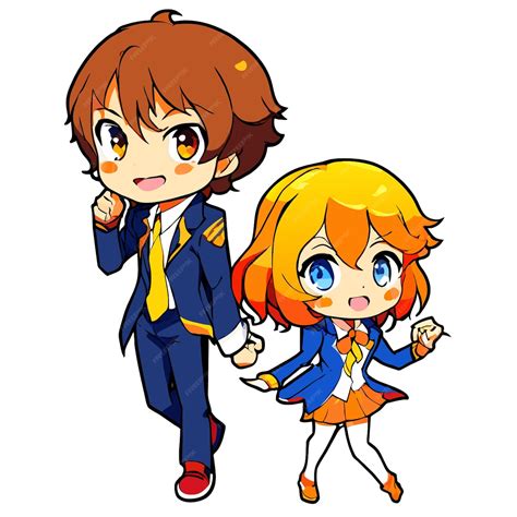 Premium Vector Adorable High School Duo Animated Vector Illustration